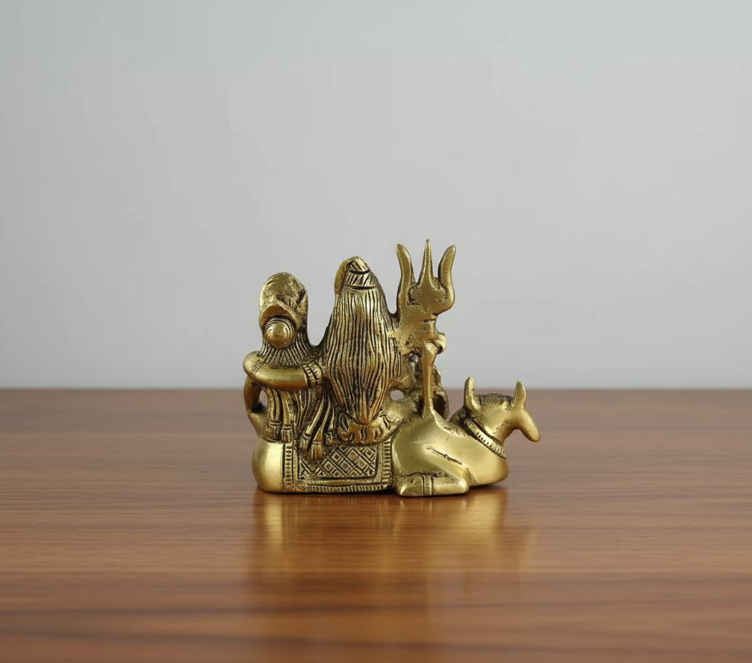 Small Size Brass Shiv parivar Statue/Idol for Temple Home/Office/Gift Item